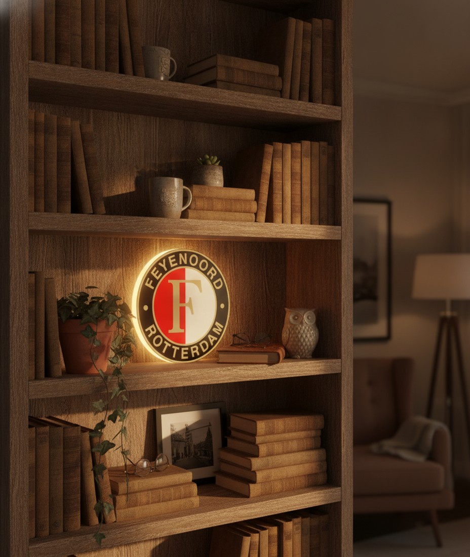 Feyenoord Rotterdam LED-Leuchtschild Wanddeko Fandeko Geschenk - Mockup