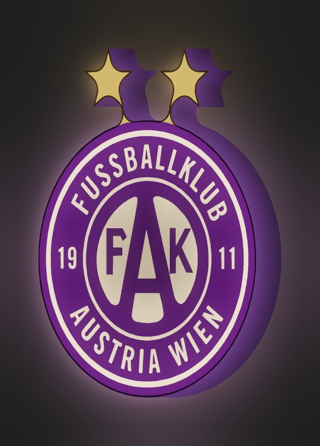 FK Austria Wien LED-Leuchtschild leuchtend