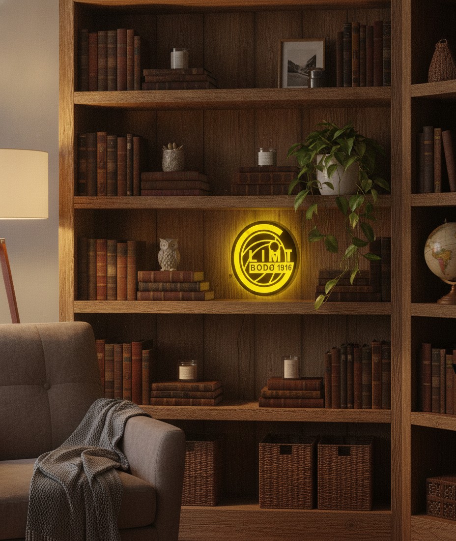 FK Bodø/Glimt LED-Leuchtschild Wanddeko Fandeko Geschenk - Mockup
