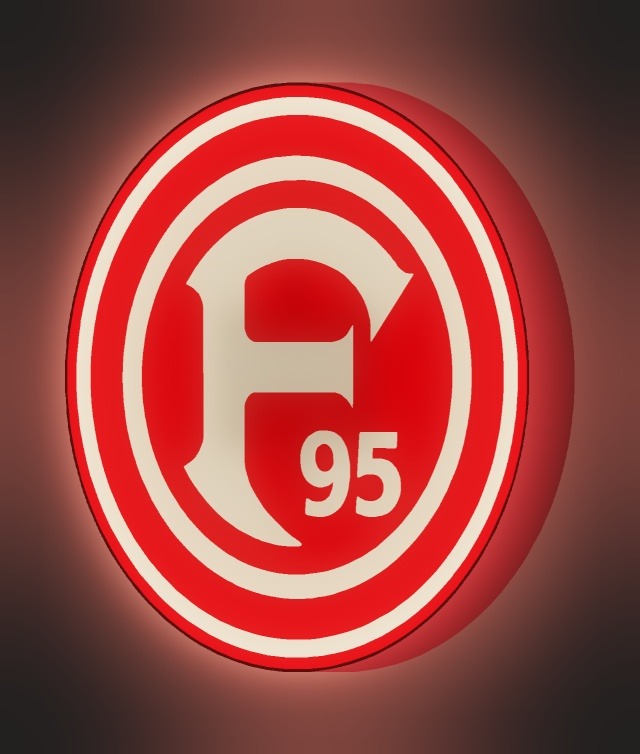 Fortuna Düsseldorf LED-Leuchtschild leuchtend
