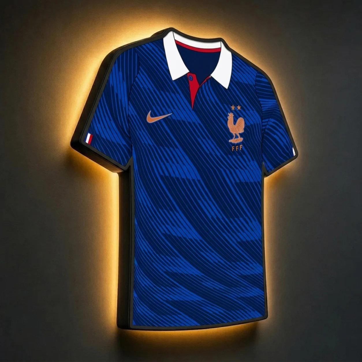Frankreich WM 2026 LED-Trikot-Lampe (personalisiert mit Wunschname + Nummer)