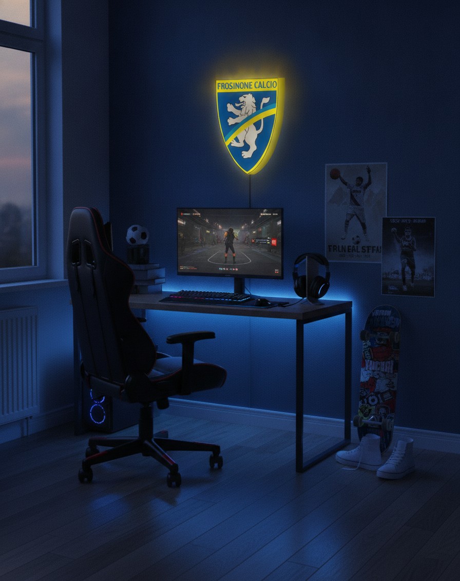 Frosinone Calcio LED-Leuchtschild Wanddeko Fandeko Geschenk - Mockup