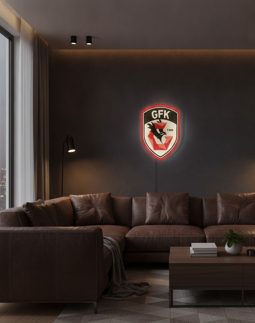 Gaziantep FK LED-Leuchtschild Wanddeko Fandeko Geschenk - Mockup