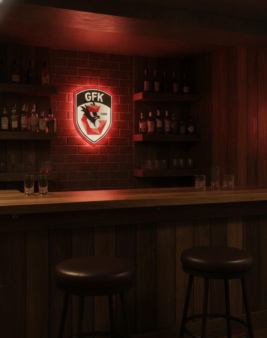 Gaziantep FK LED-Leuchtschild Wanddeko Fandeko Geschenk - Mockup