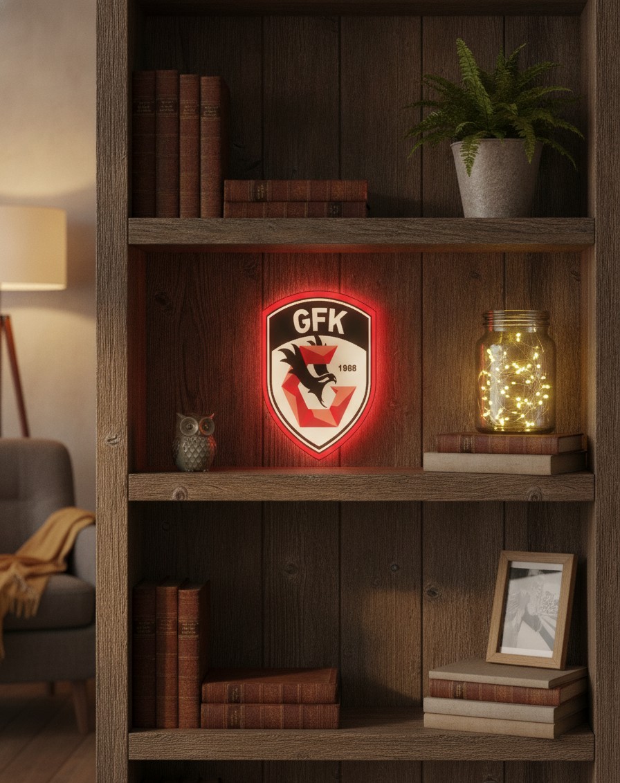 Gaziantep FK LED-Leuchtschild Wanddeko Fandeko Geschenk - Mockup