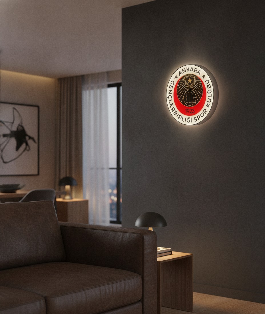 Gençlerbirliği LED-Leuchtschild Wanddeko Fandeko Geschenk - Mockup