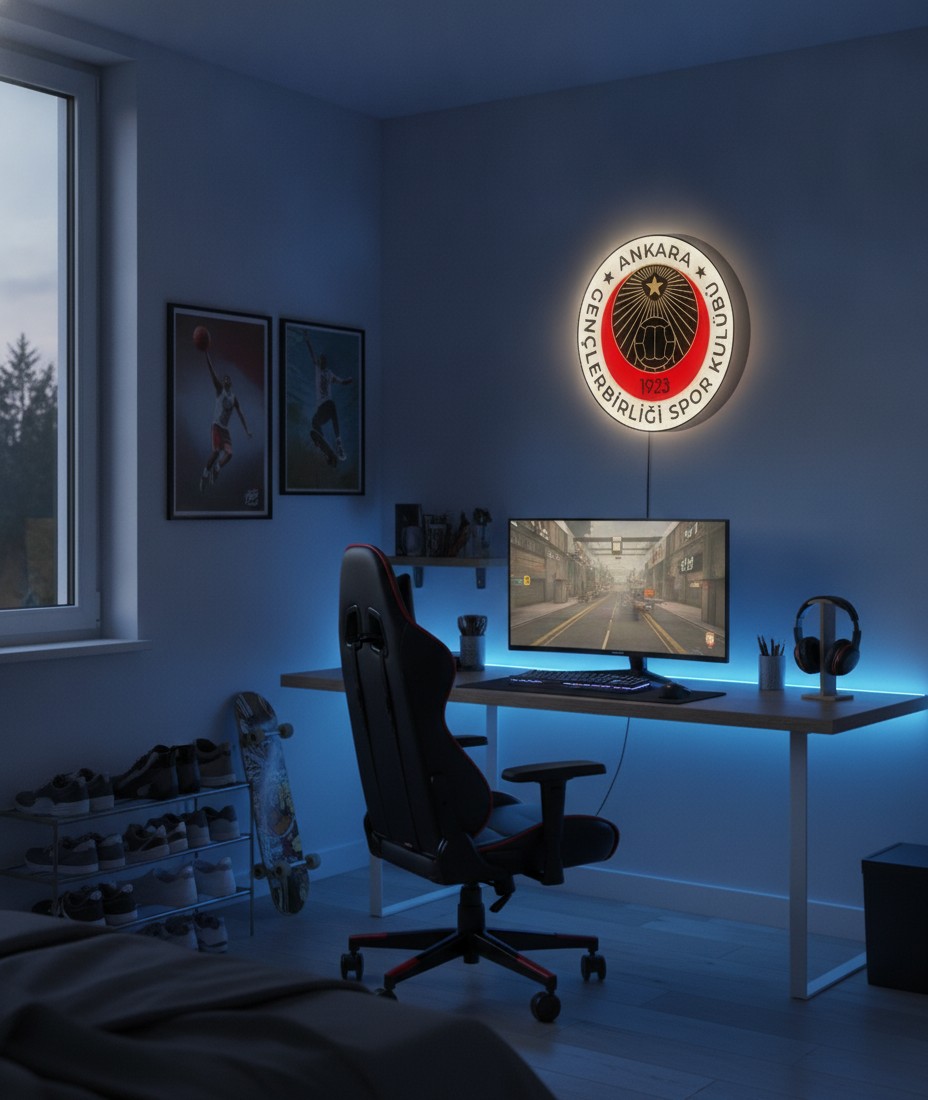 Gençlerbirliği LED-Leuchtschild Wanddeko Fandeko Geschenk - Mockup