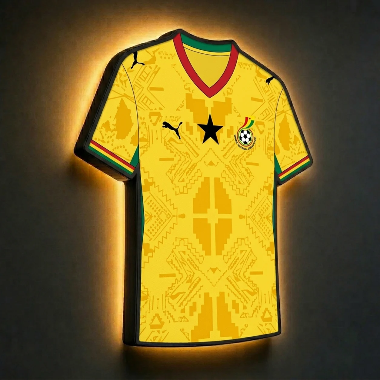Ghana WM 2026 LED-Trikot-Lampe (personalisiert mit Wunschname + Nummer)
