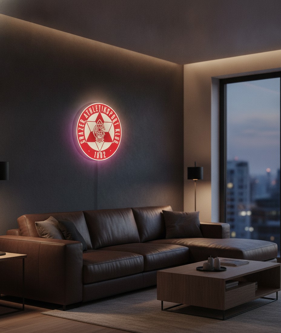 Grazer AK LED-Leuchtschild Wanddeko Fandeko Geschenk - Mockup