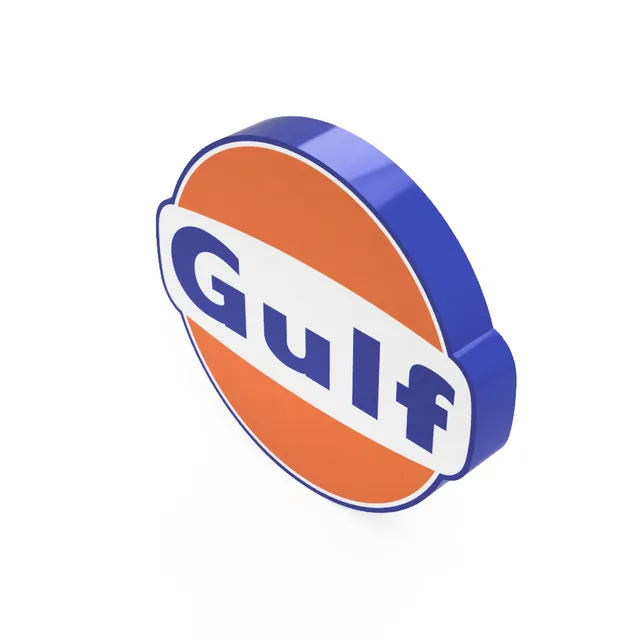 Gulf Oil LED-Leuchtschild Wanddeko Autodeko Geschenk
