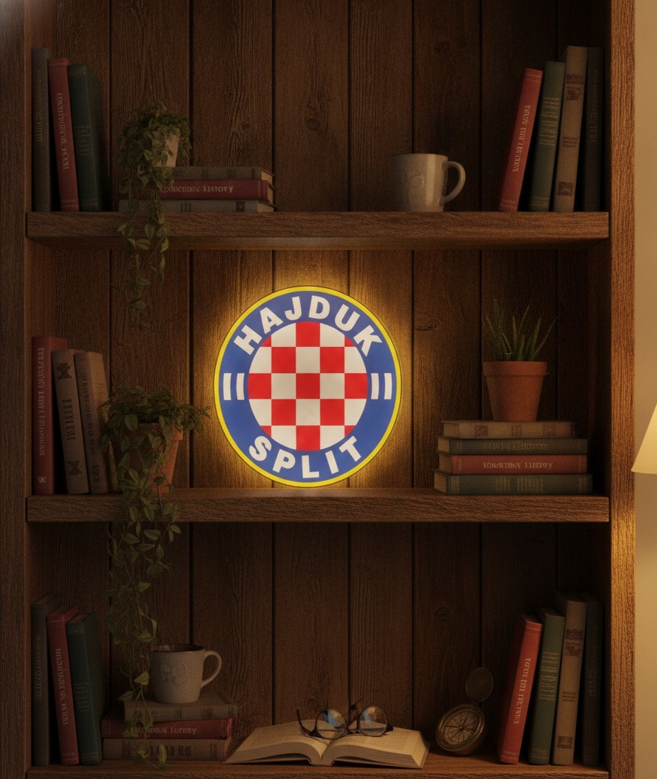 HNK Hajduk Split LED-Leuchtschild Wanddeko Fandeko Geschenk - Mockup