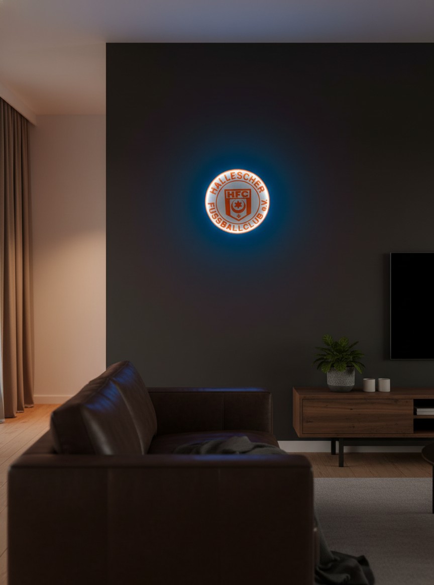Hallescher FC LED-Leuchtschild Fandeko Geschenk - Mockup