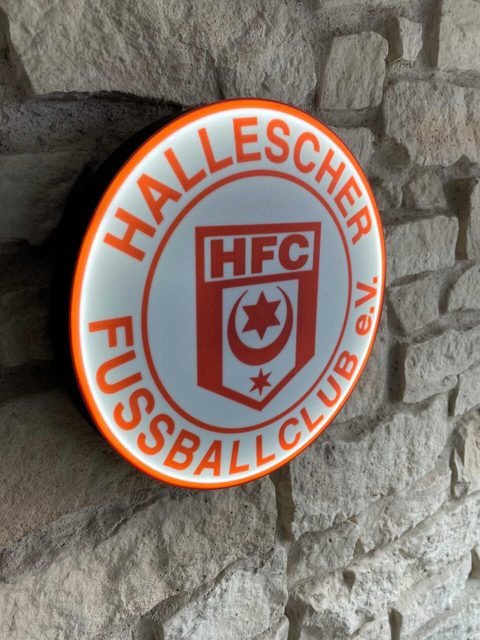 Hallescher FC Fandeko Leuchtschild mit USB und Batterie