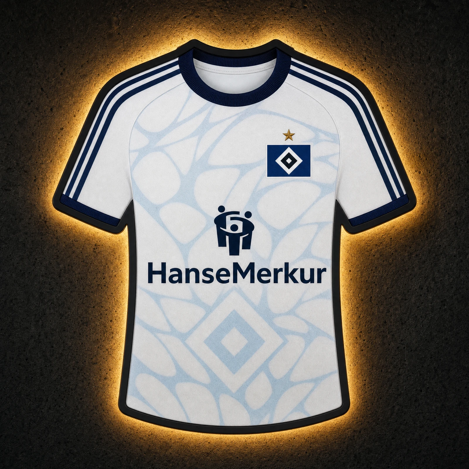Hamburger SV Heimtrikot 2026/27 LED-Trikot-Lampe — Frontansicht, beleuchtet