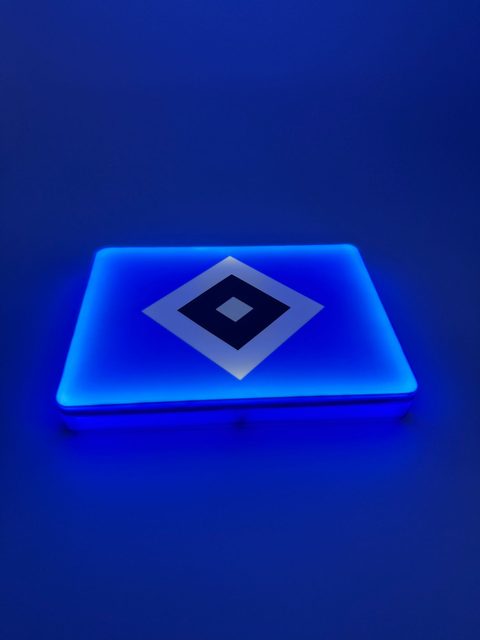 HSV LED-Schild mit warmem Licht und Vereinslogo