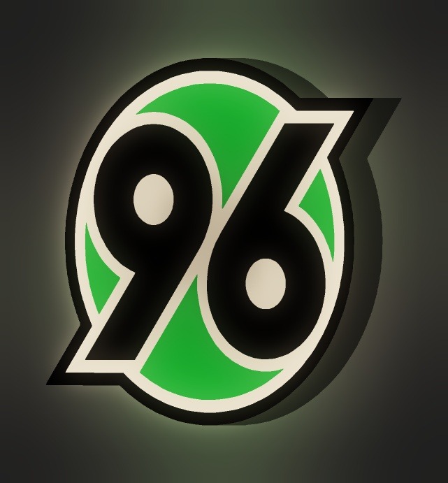 Hannover 96 LED-Leuchtschild leuchtend