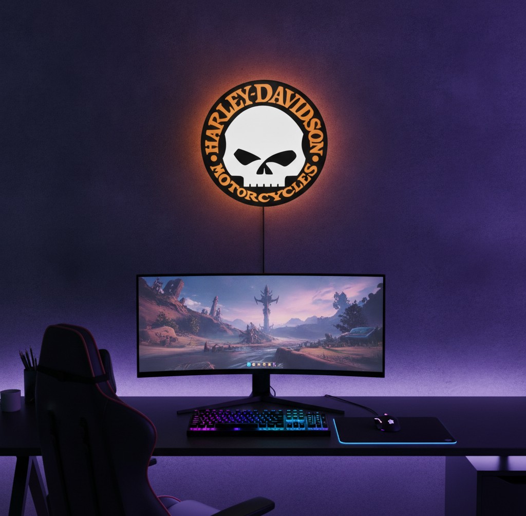 Harley-Davidson Willie G Skull LED-Leuchte II - Mockup