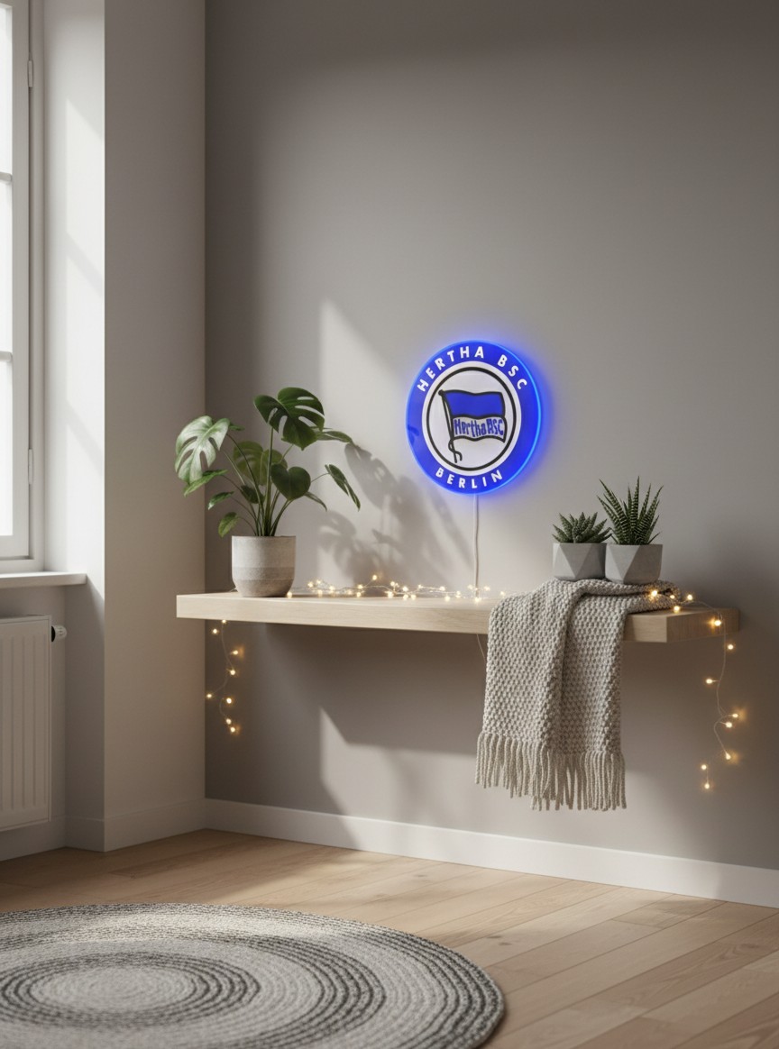 Hertha BSC Berlin LED-Leuchtschild Lampe Fandeko - Mockup