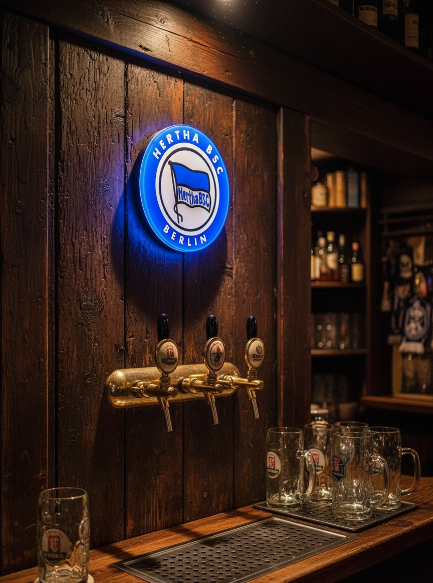 Hertha BSC Berlin LED-Leuchtschild Lampe Fandeko - Mockup