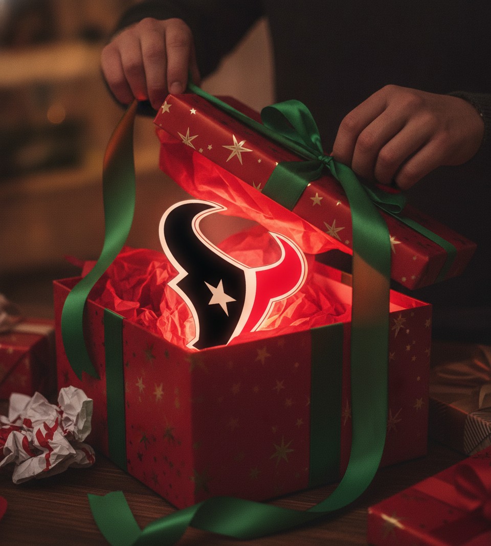 Houston Texans LED-Leuchtschild Wanddeko Fandeko Geschenk - Mockup