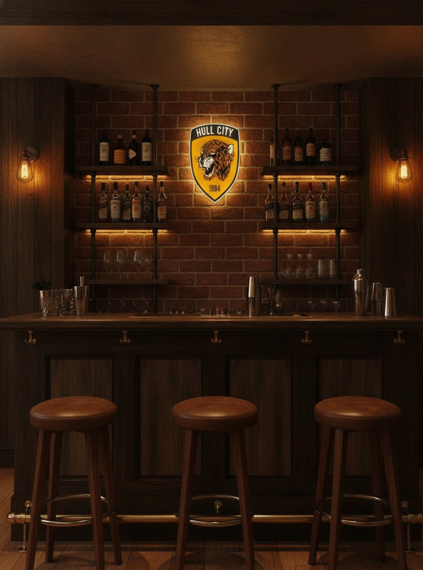 Hull City LED-Leuchtschild Wanddeko Fandeko Geschenk - Mockup