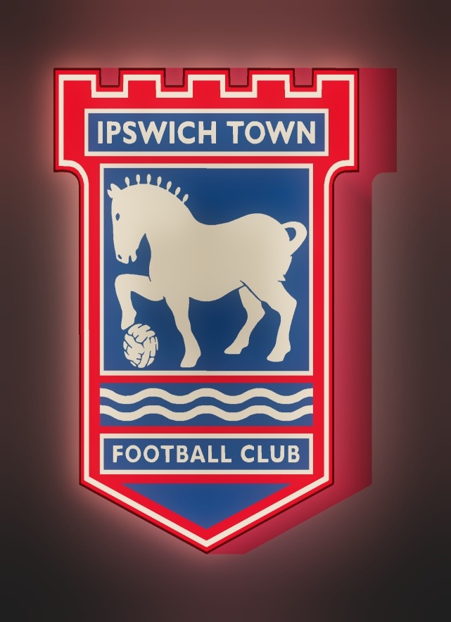 Ipswich Town LED-Leuchtschild leuchtend