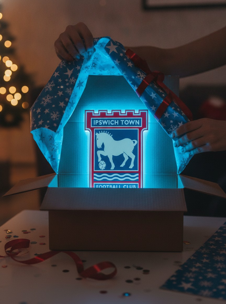Ipswich Town LED-Leuchtschild Wanddeko Fandeko Geschenk - Mockup