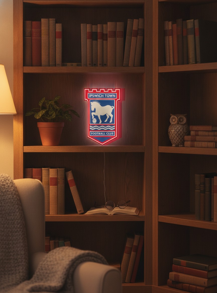 Ipswich Town LED-Leuchtschild Wanddeko Fandeko Geschenk - Mockup