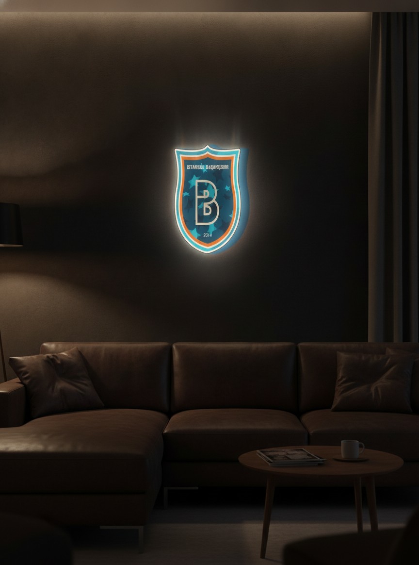 Istanbul Başakşehir LED-Leuchtschild Wanddeko Fandeko Geschenk - Mockup