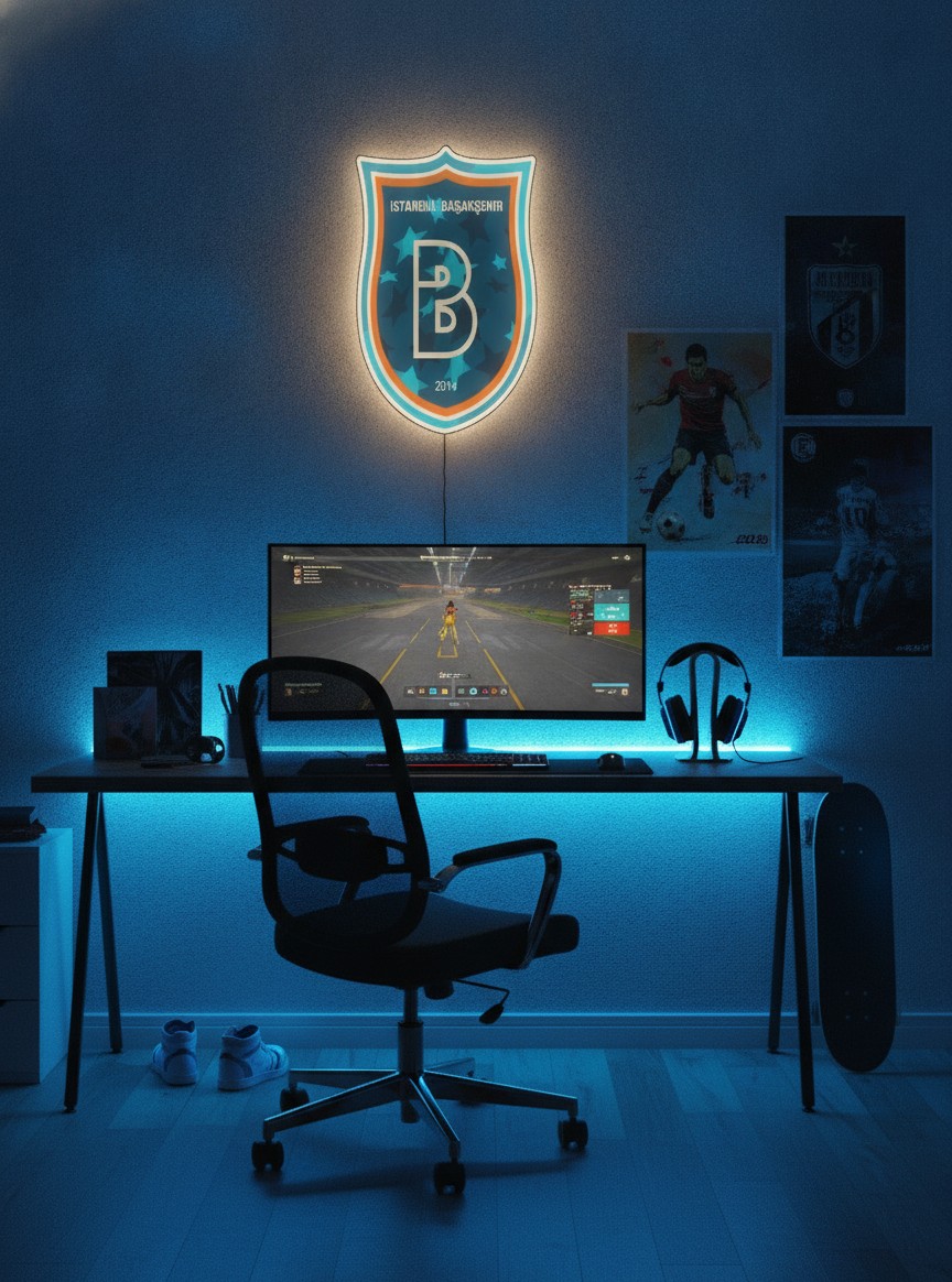 Istanbul Başakşehir LED-Leuchtschild Wanddeko Fandeko Geschenk - Mockup
