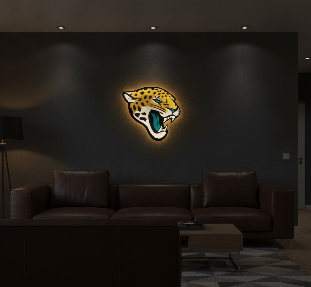 Jacksonville Jaguars LED-Leuchtschild Wanddeko Fandeko Geschenk - Mockup