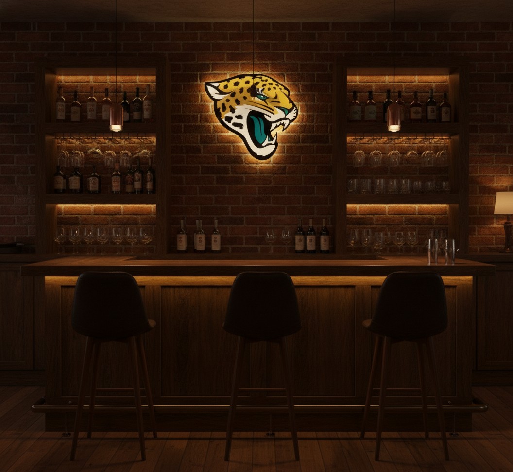 Jacksonville Jaguars LED-Leuchtschild Wanddeko Fandeko Geschenk - Mockup