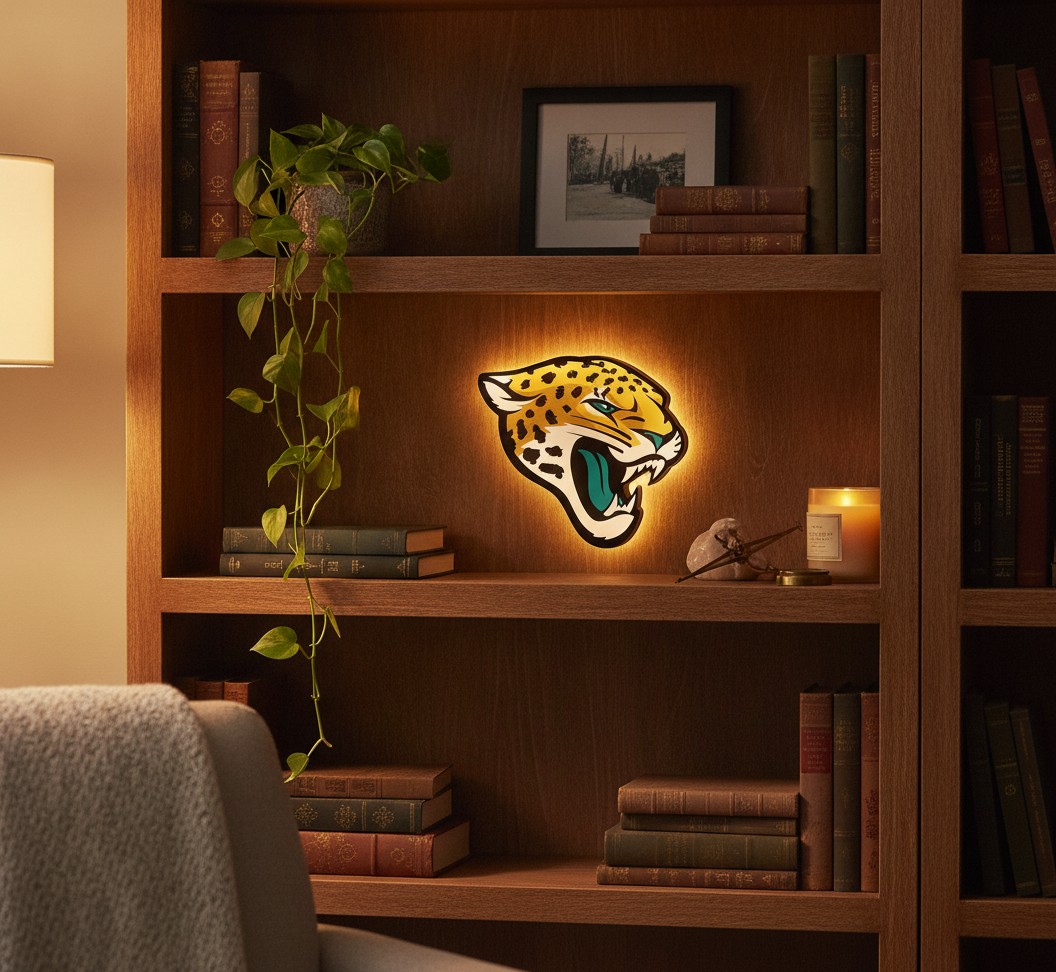 Jacksonville Jaguars LED-Leuchtschild Wanddeko Fandeko Geschenk - Mockup