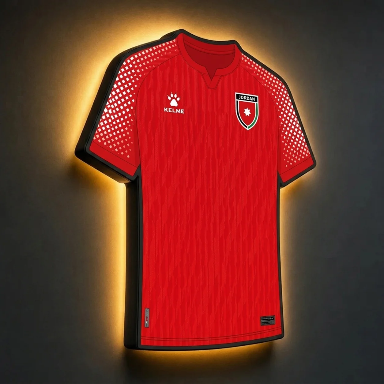 Jordanien WM 2026 LED-Trikot-Lampe (personalisiert mit Wunschname + Nummer)