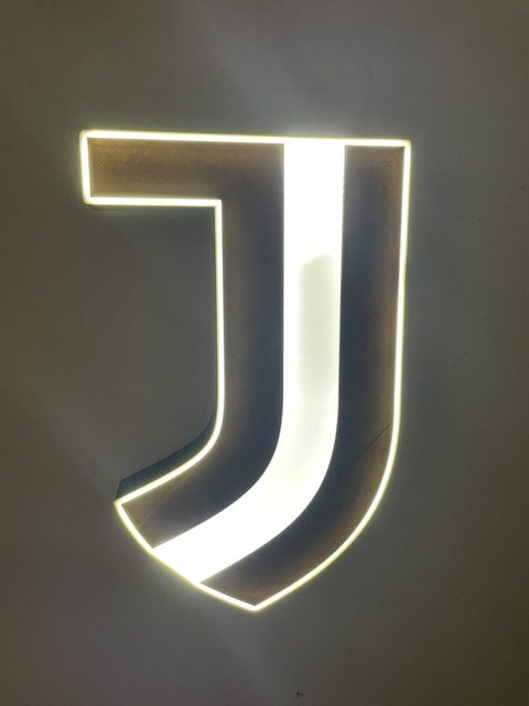 Juventus FC LED-Lampe leuchtend mit Bianconeri-Logo