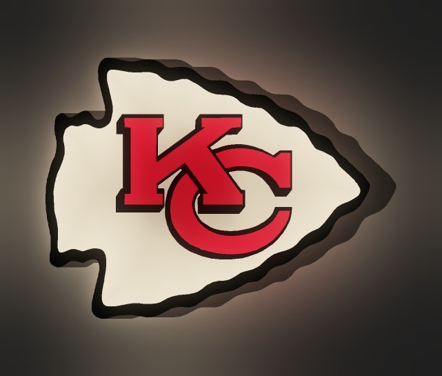 Kansas City Chiefs LED-Leuchtschild leuchtend