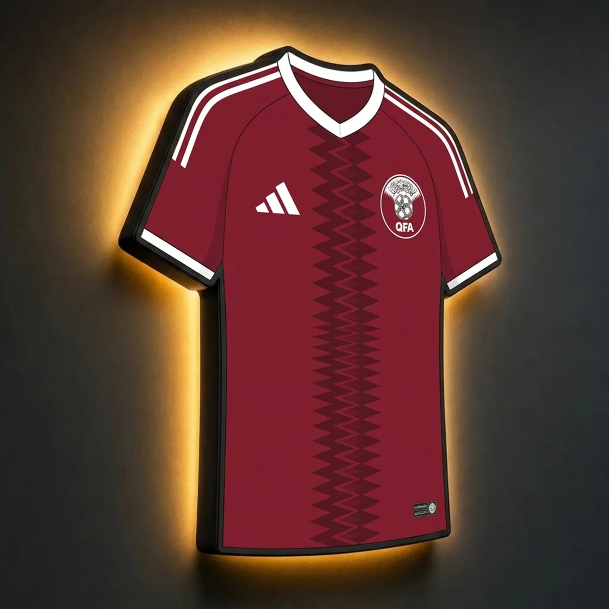 Katar WM 2026 LED-Trikot-Lampe (personalisiert mit Wunschname + Nummer)