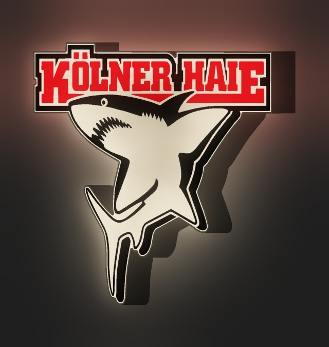 Kölner Haie LED-Leuchtschild leuchtend