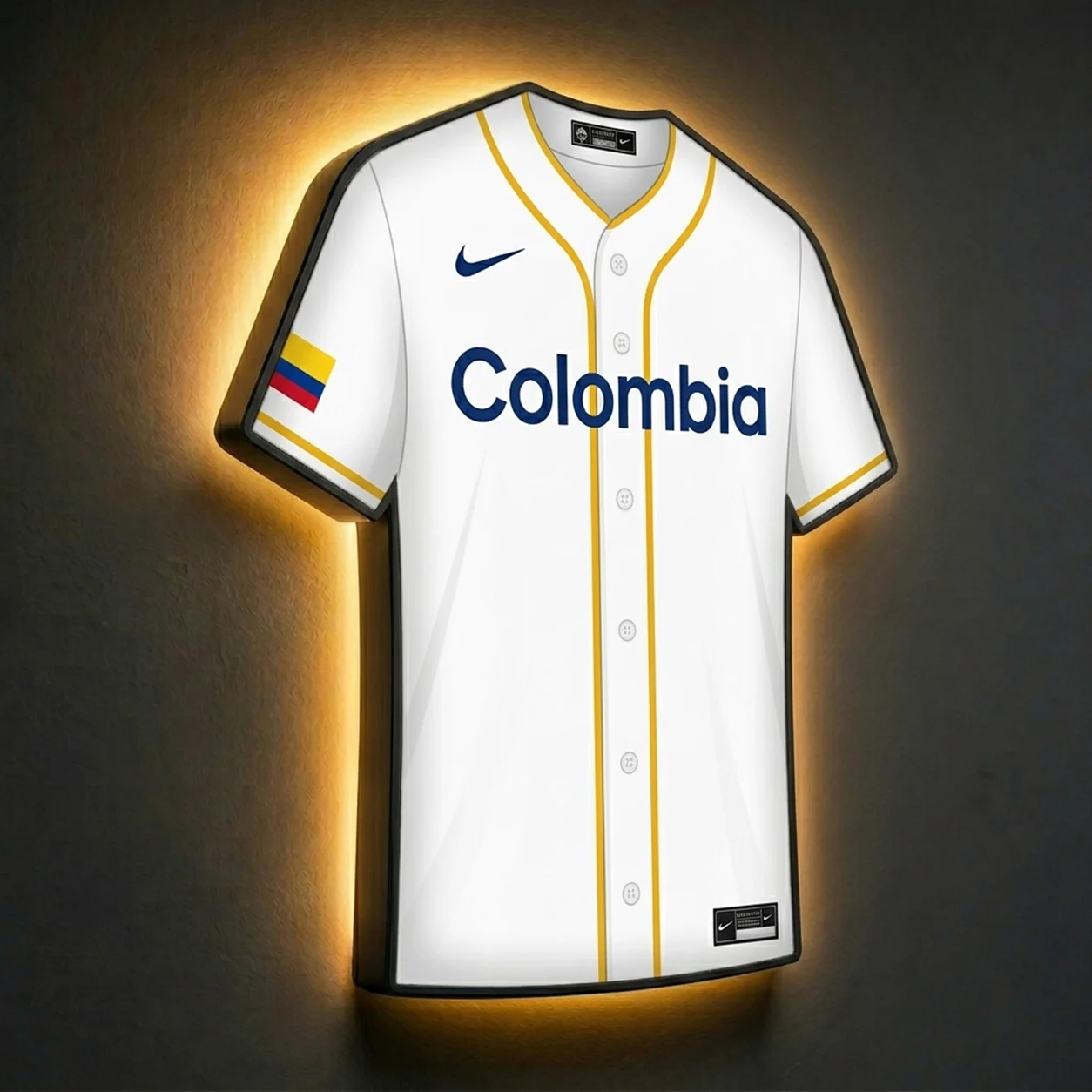 Kolumbien WM 2026 LED-Trikot-Lampe (personalisiert mit Wunschname + Nummer)