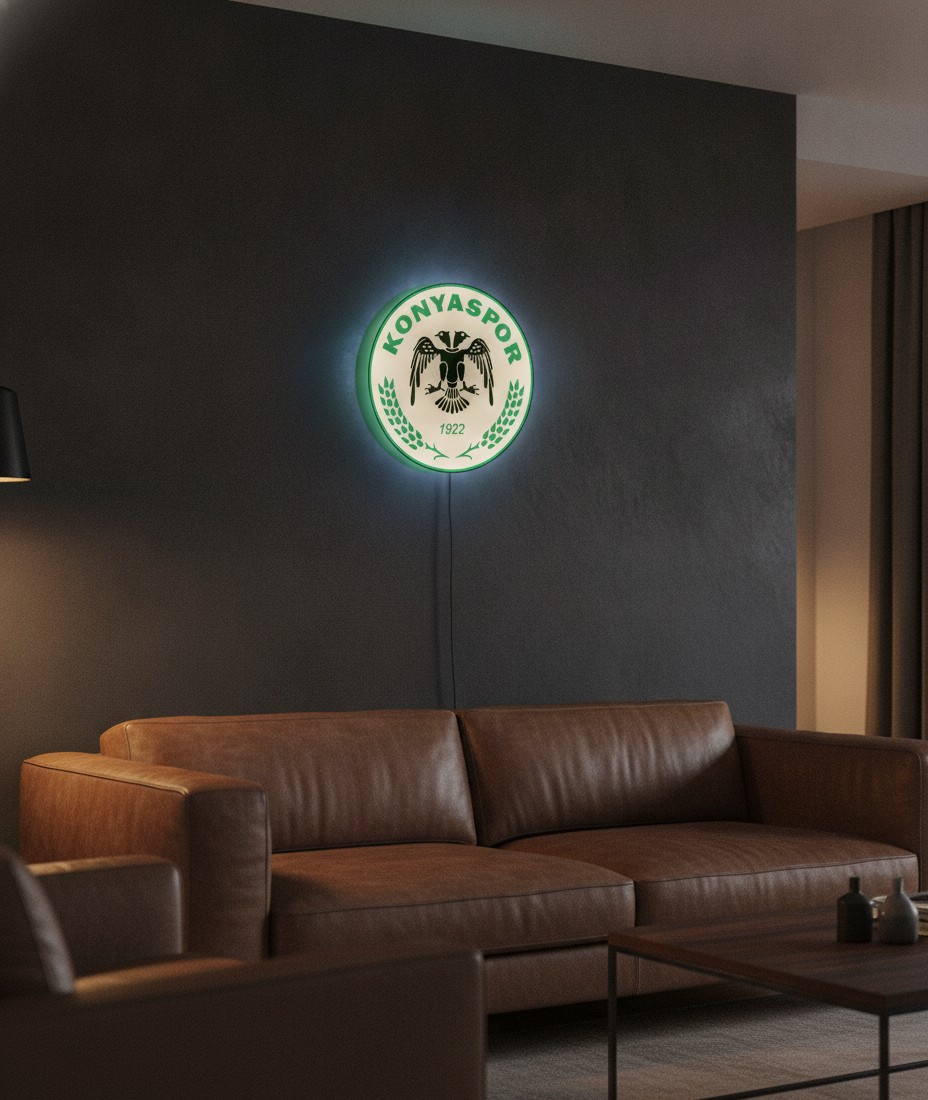 Konyaspor LED-Leuchtschild Wanddeko Fandeko Geschenk - Mockup