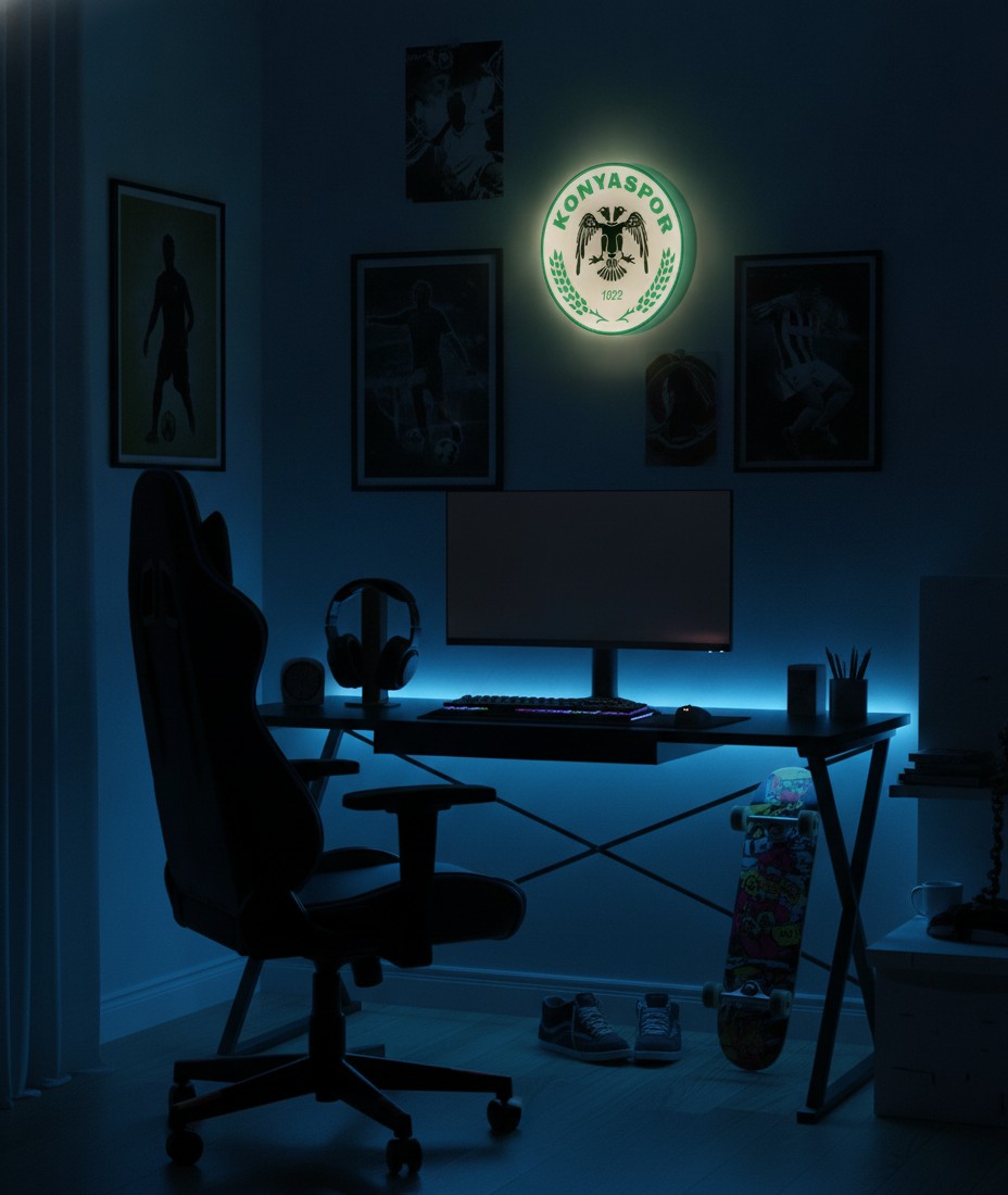 Konyaspor LED-Leuchtschild Wanddeko Fandeko Geschenk - Mockup
