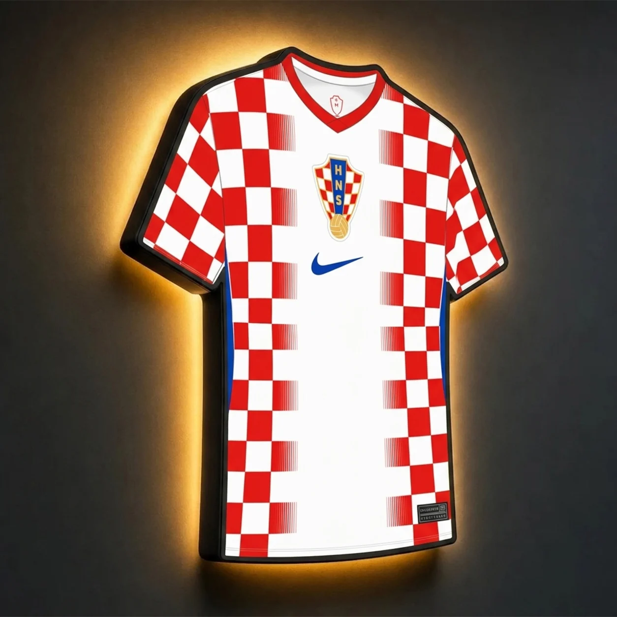 Kroatien WM 2026 LED-Trikot-Lampe (personalisiert mit Wunschname + Nummer)
