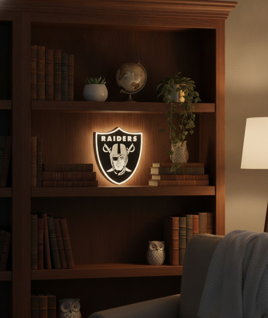 Las Vegas Raiders LED-Leuchtschild Wanddeko Fandeko Geschenk - Mockup