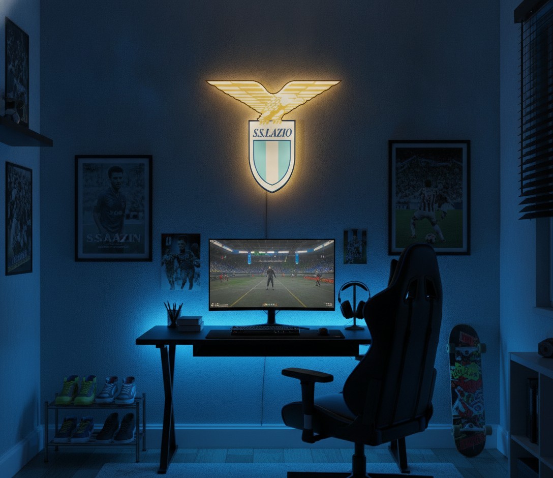 Lazio Rom LED-Leuchtschild Wanddeko Fandeko Geschenk - Mockup