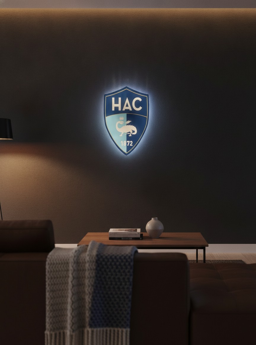 Le Havre AC LED-Leuchtschild Wanddeko Fandeko Geschenk - Mockup