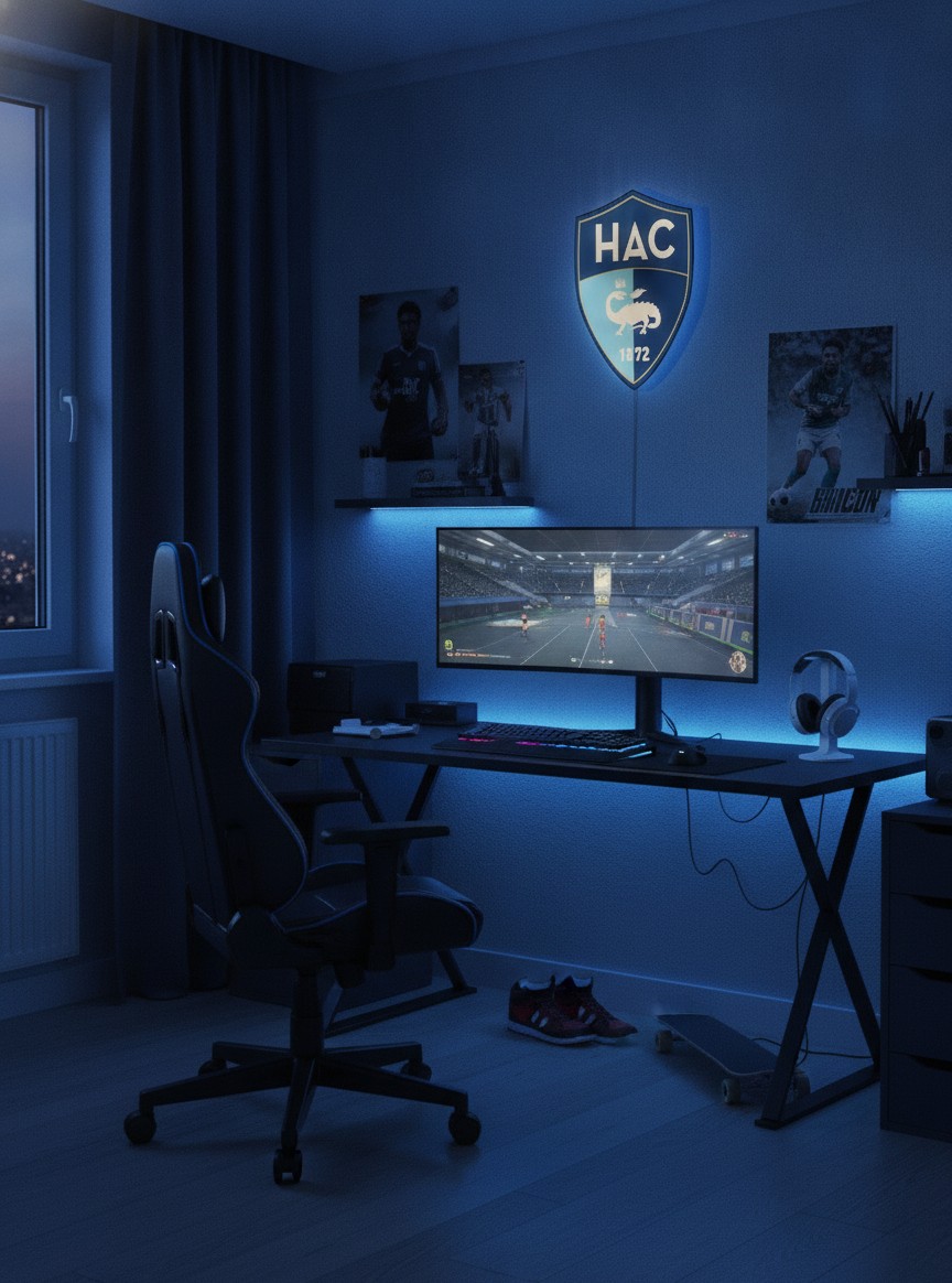Le Havre AC LED-Leuchtschild Wanddeko Fandeko Geschenk - Mockup