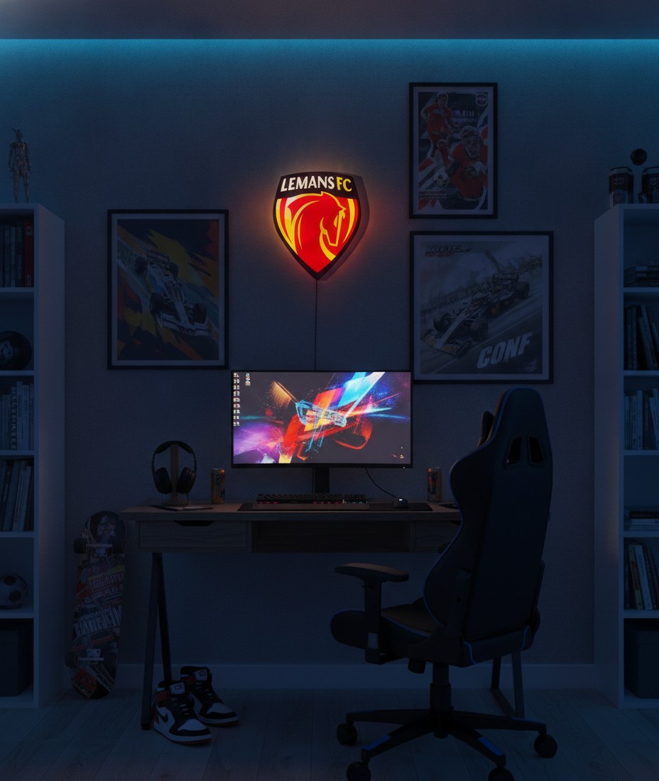 Le Mans FC LED-Leuchtschild Wanddeko Fandeko Geschenk - Mockup