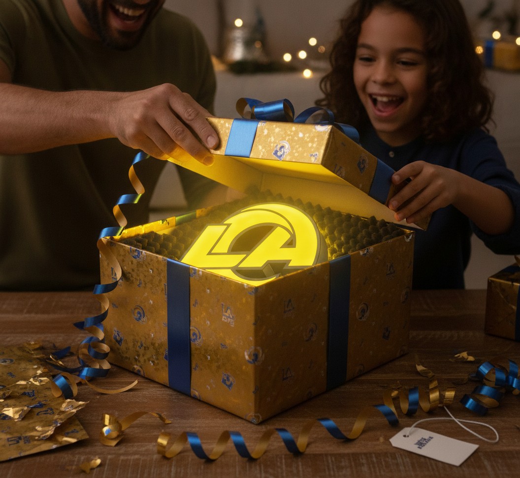 Los Angeles Rams LED-Leuchtschild Wanddeko Fandeko Geschenk - Mockup