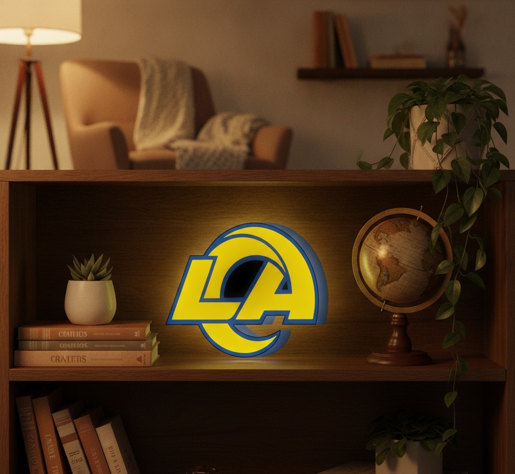 Los Angeles Rams LED-Leuchtschild Wanddeko Fandeko Geschenk - Mockup