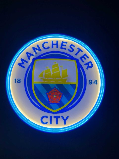 Manchester City LED-Leuchtschild Fanartikel in verschiedenen Größen